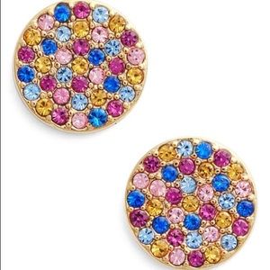 Kate Spade Multi Color Pave Disc Stud Earrings